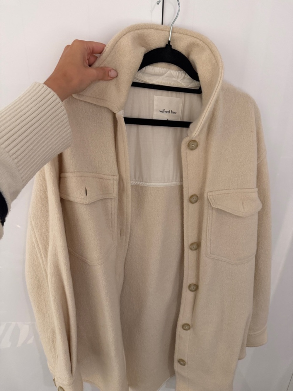 Wilfred Free Cream Button-Up Shacket